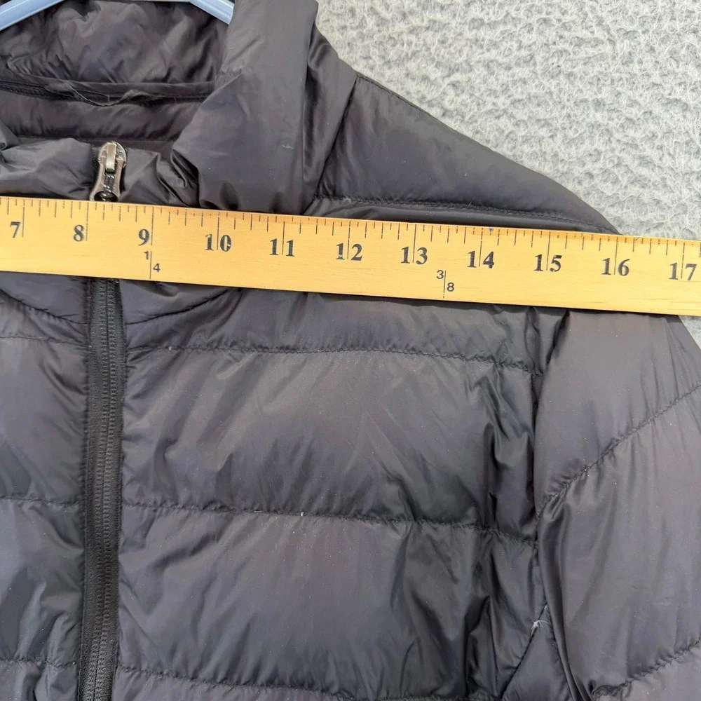 Eddie Bauer EB650 Down Puffer Jacket Womens Large Black Full Zip Quilted READ